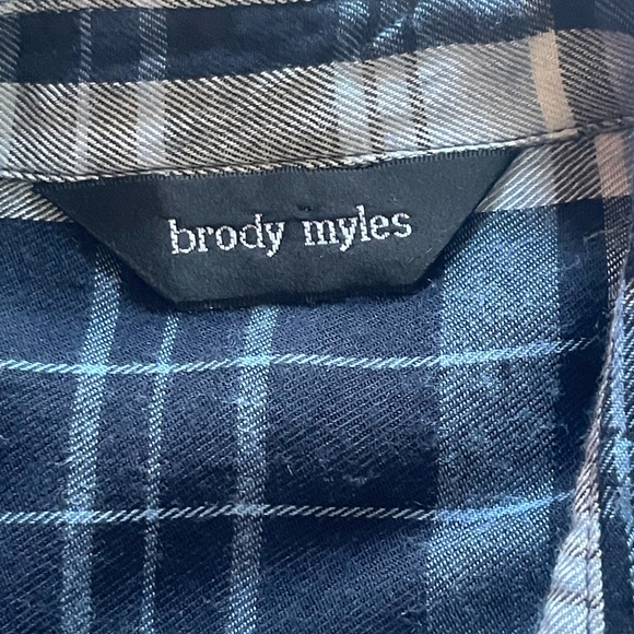 Brody Myles Blue Plaid Rayon Shirt Size Small - Picture 7 of 15